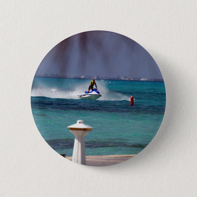 Jet Ski Paradise Pinback Button (Front)