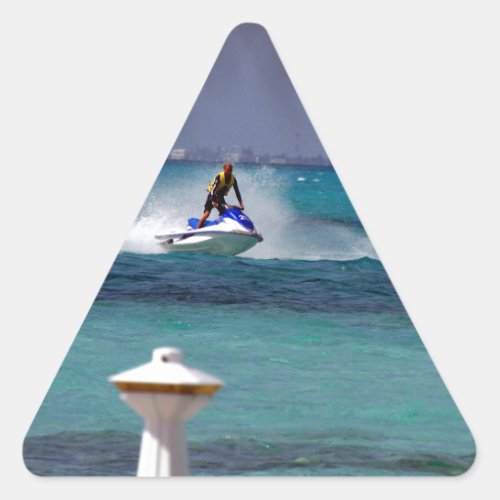 Jet Ski Paradise Triangle Sticker