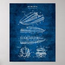 Jet Ski Patent Blueprint Watersport Gift