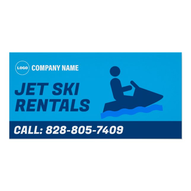 Jet Ski Rental Custom Glossy Poster (Front)
