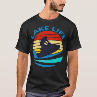 Jet Ski Rider Lake Life Vintage Retro Sunset Summe T-Shirt