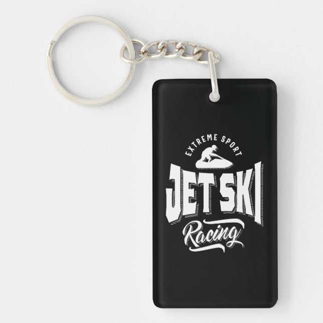 Jet Ski Rider Watersport Watercraft T-Shirt Keychain (Front)