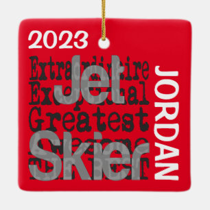 Jet Skier Extraordinaire CUSTOM Ceramic Ornament