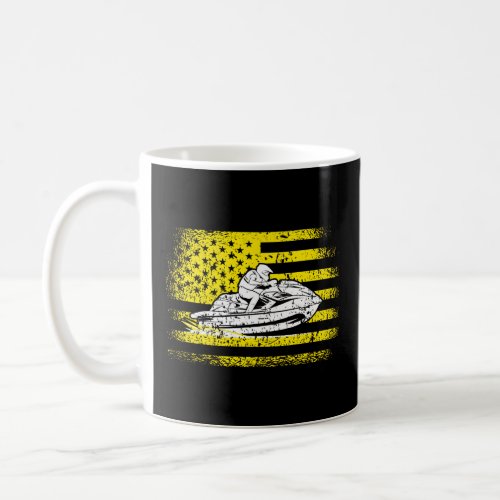 Jet Skiing American Watercraft Rider I Flag Usa I  Coffee Mug