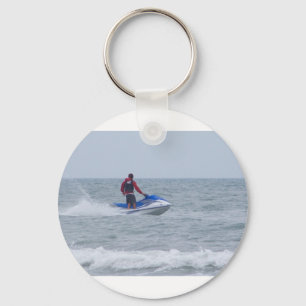 jet skiing at the beach keychain