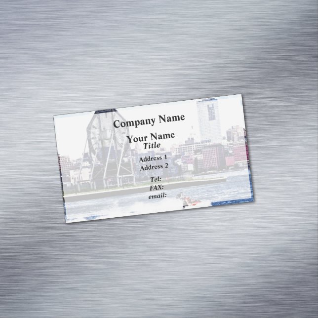 Jet Skiing by Colgate Clock Business Card Magnet (In Situ)