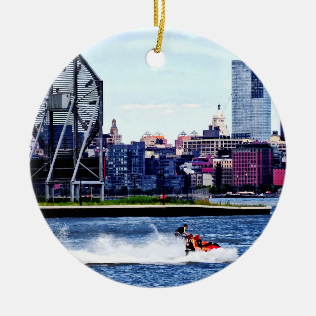 Jet Skiing by Colgate Clock Ceramic Ornament (Front)