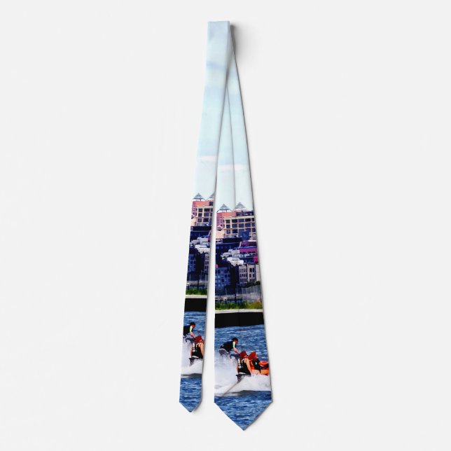 Jet Skiing by Colgate Clock Neck Tie (Back)