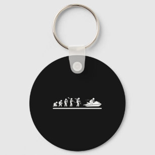 Jet skiing evolution men women funny jet ski keychain