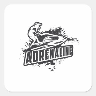 Jet Skiing Jet Ski Adrenaline Water Sports Jetski Square Sticker