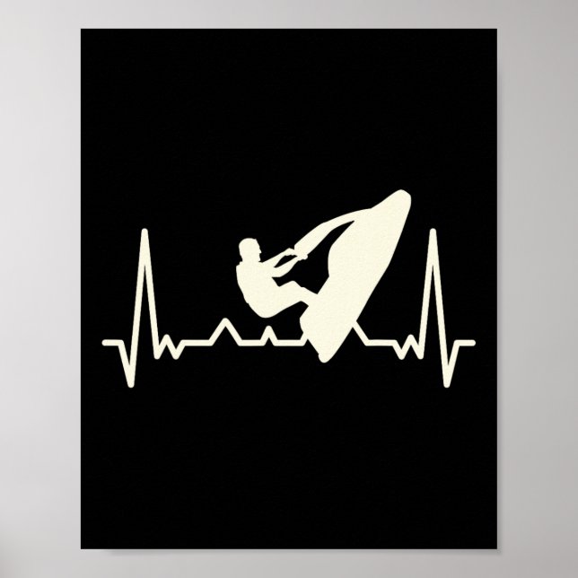 Jet Skiing Lover I Heartbeat Jet Skiing  Poster (Front)