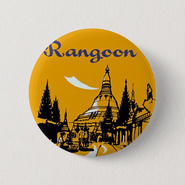 Jet Your Way to Rangoon Pinback Button (Front)