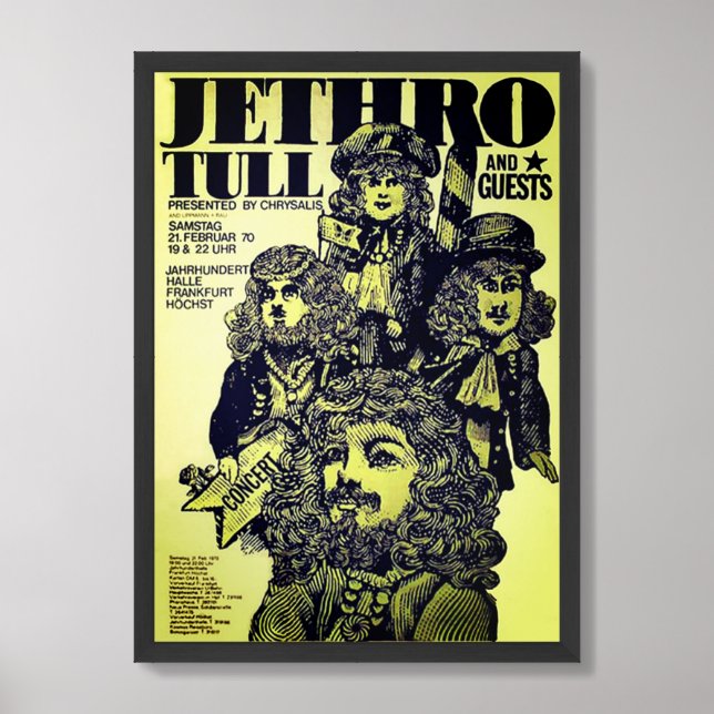 Jethro Tull Rock Band Poster Framed Art (Framed Front)