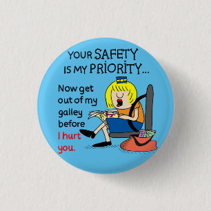 Jetlagged Comic Your Safety Round Button