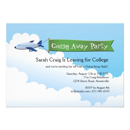 Jetliner Banner Going Away Party Invitation 5