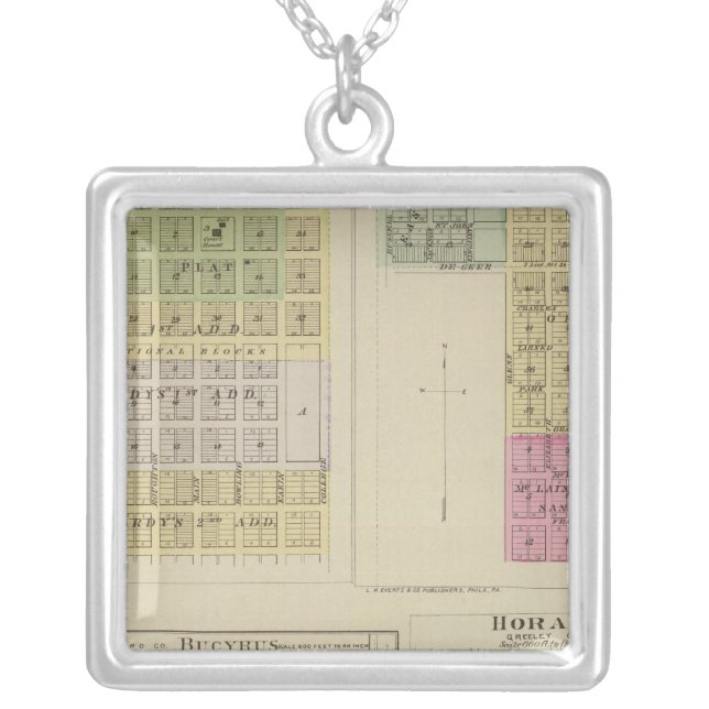 Jetmore, Scott City, Hanston, Bucyrus, Kansas Silver Plated Necklace (Front)