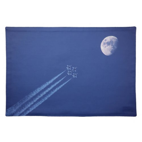 Jets Next to Moon  British Columbia Cloth Placemat
