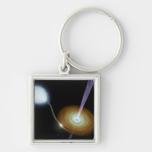 Jets of material shooting out keychain (Front)