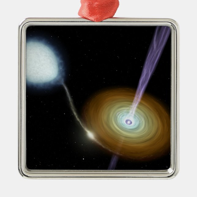 Jets of material shooting out metal ornament (Front)