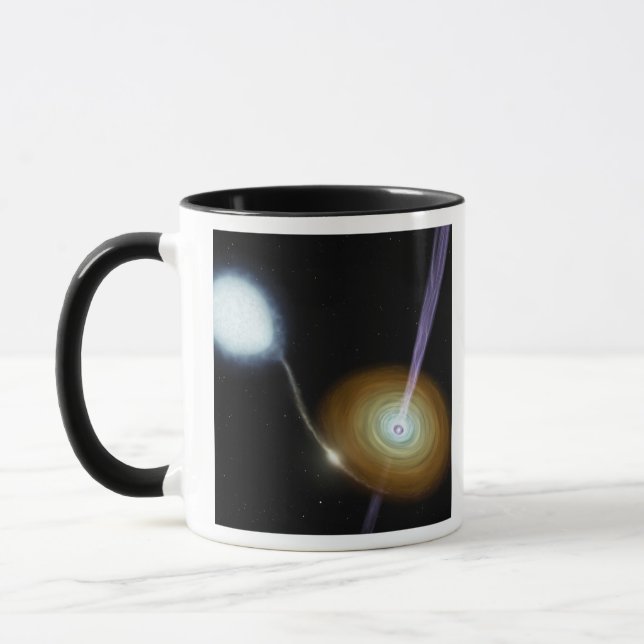 Jets of material shooting out mug (Left)