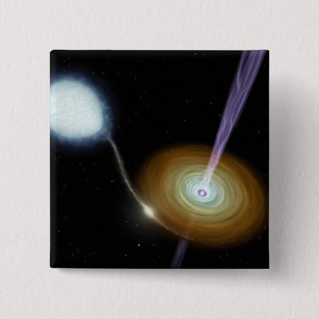 Jets of material shooting out pinback button (Front)