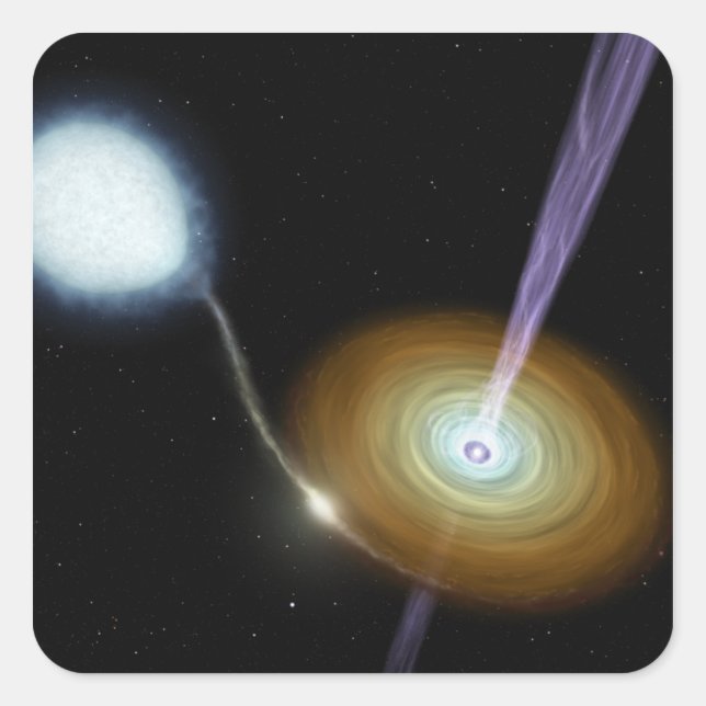 Jets of material shooting out square sticker (Front)