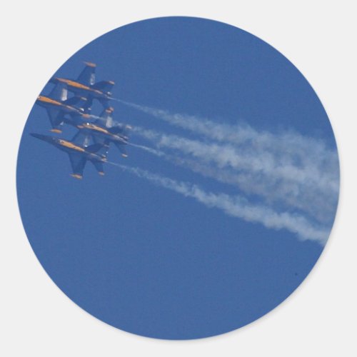 Jets Planes Blue Angels Classic Round Sticker