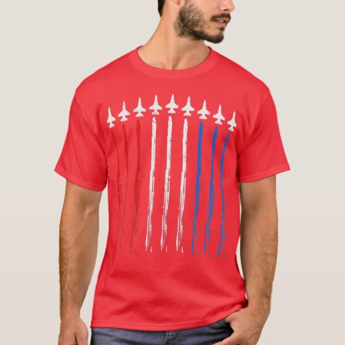 Jets US American Flag Independence 4th Of July Pat T_Shirt