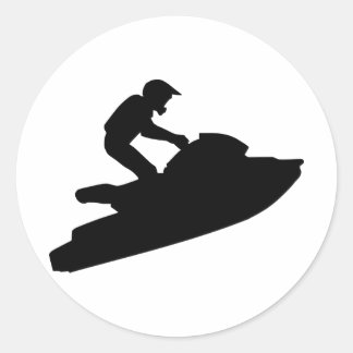 Jetski Classic Round Sticker