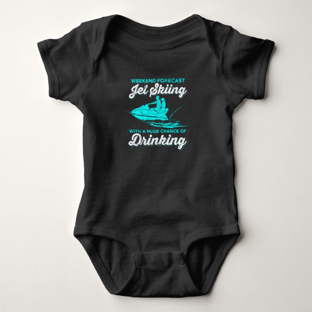 Jetski Jetboot Water Sports Surfing Baby Bodysuit (Front)