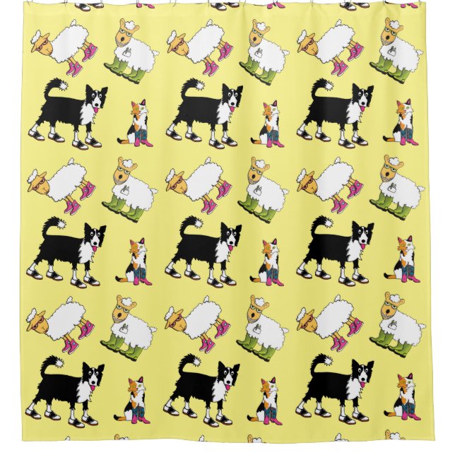 Jett and friends shower curtain (Front)