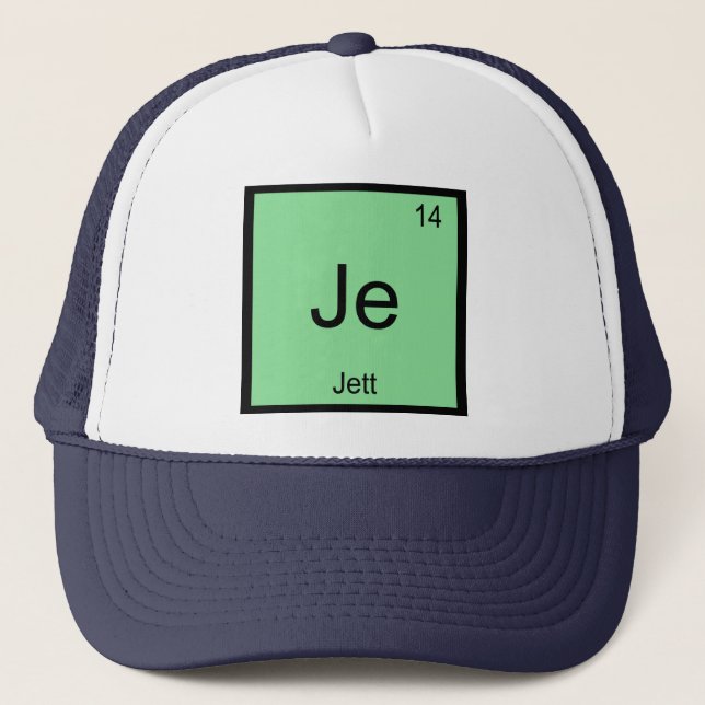 Jett  Name Chemistry Element Periodic Table Trucker Hat (Front)