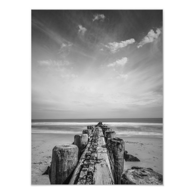 Jetty at the New Jersey Shore Photo Print (Front)