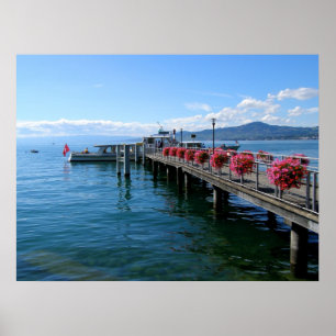 Jetty on Lake Geneva Poster