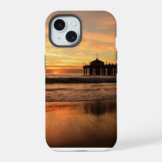 Jetty Over Ocean Beach Sunset Iphone Case (Back)