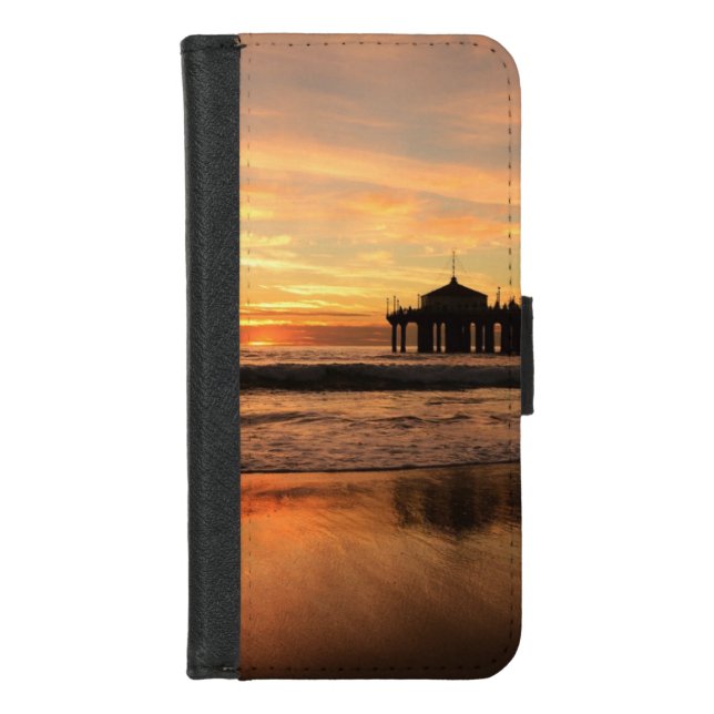 Jetty Over Ocean Beach Sunset iPhone Wallet Case (Front)