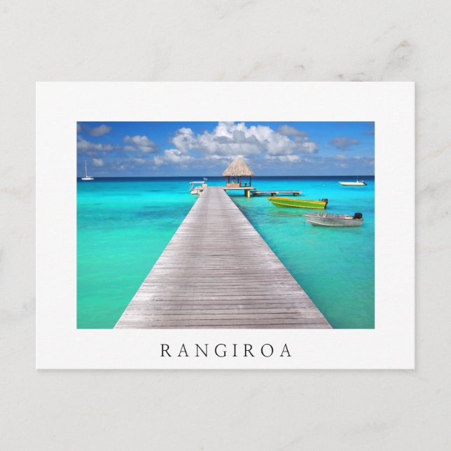 Jetty with boats in a tropical lagoon postcard (Front)