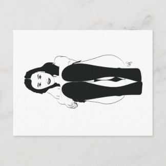 Jeune femme assise postcard