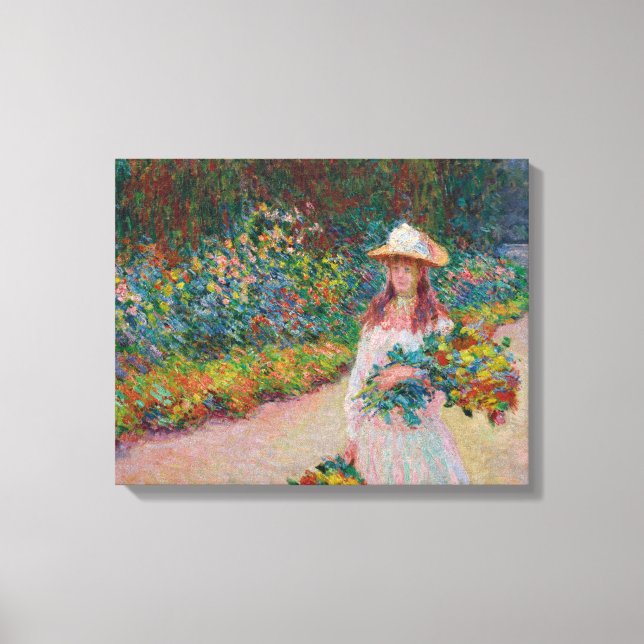 Jeune fille dans le jardin de Giverny, 1888 Canvas Print (Front)