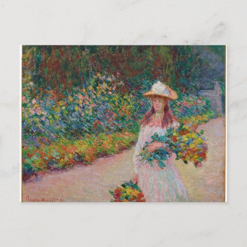 Jeune fille dans le jardin de Giverny 1888 Postcard
