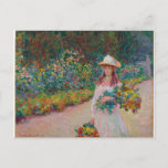 Jeune fille dans le jardin de Giverny, 1888 Postcard