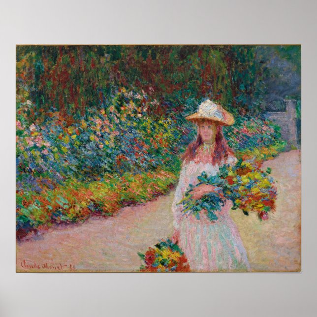 Jeune fille dans le jardin de Giverny, 1888 Poster (Front)