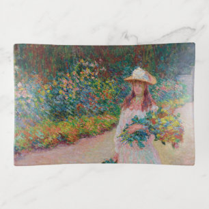 Jeune fille dans le jardin de Giverny, 1888 Trinket Tray