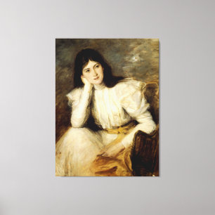 Jeune Fille Reveuse, Portrait de Berthi Capel Canvas Print
