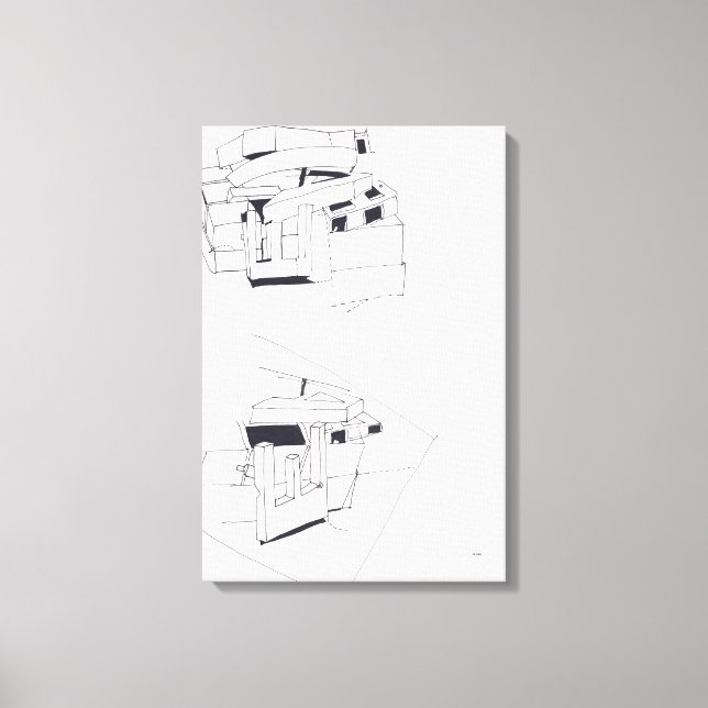 Jeux de Construction Building's Games Drawing 3 C Canvas Print (Front)