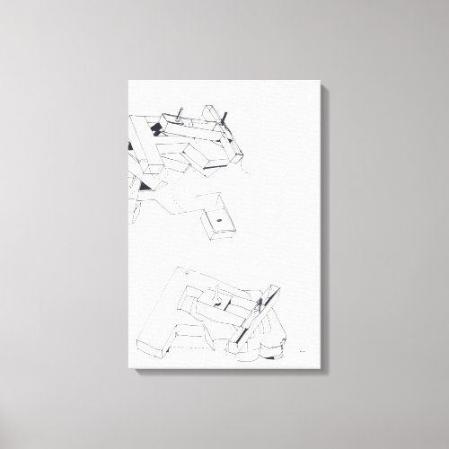 Jeux de Construction Buildings Games Drawing 6 C Canvas Print