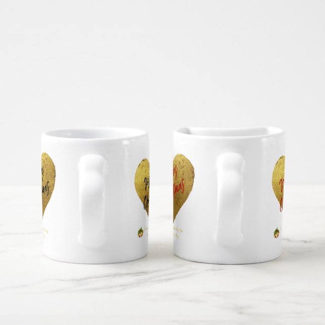 Jevays Christmas Lovers Heart Mugs (Handle)