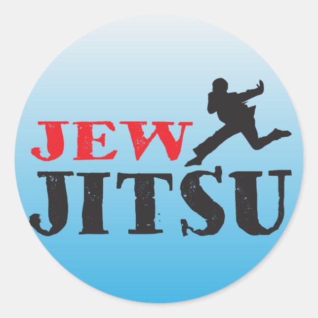 Jew Jitsu - Funny Jewish humor Classic Round Sticker (Front)