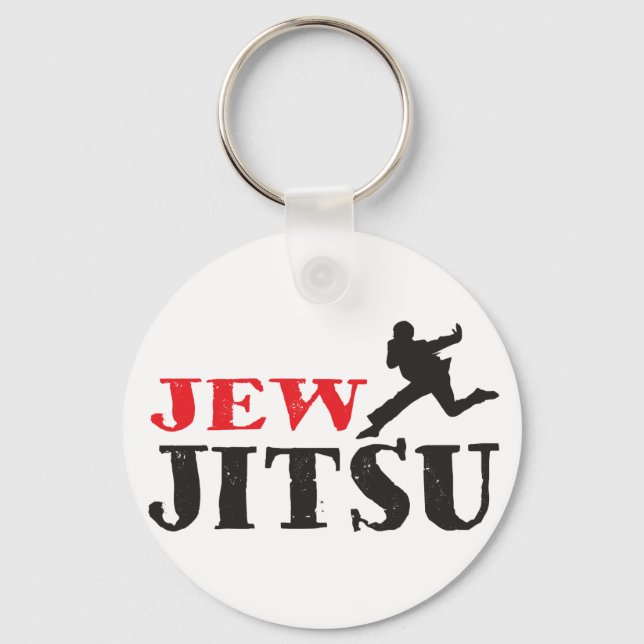 Jew Jitsu - Funny Jewish humor Keychain (Front)