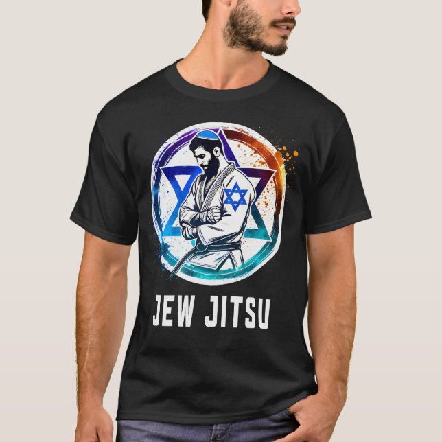 Jew Jitsu Funny Jewish Martial Arts Bjj Brazilian  T-Shirt (Front)